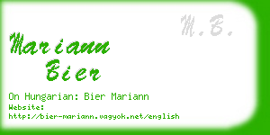 mariann bier business card
